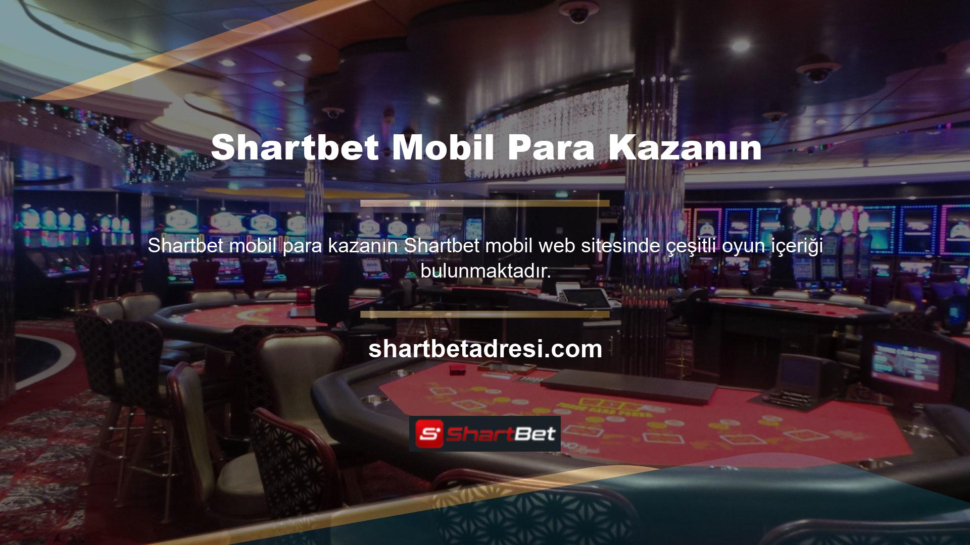 Yüzlerce Shartbet casino oyunu mobil cihazınızda mevcuttur